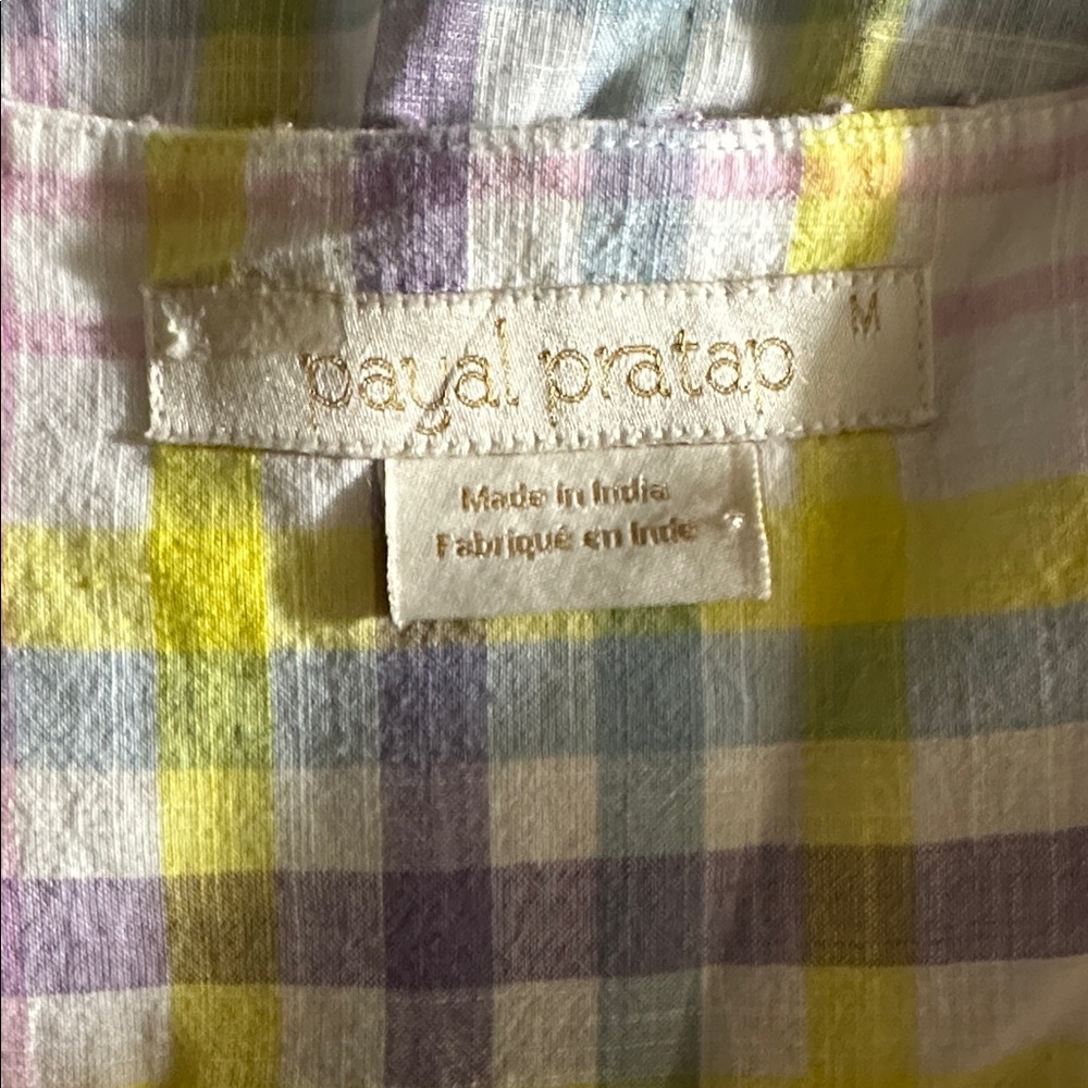 Anthropologie Payal Pratap Mixed Print Tiered Embroidered Maxi Dress Size M - Picture 5 of 5